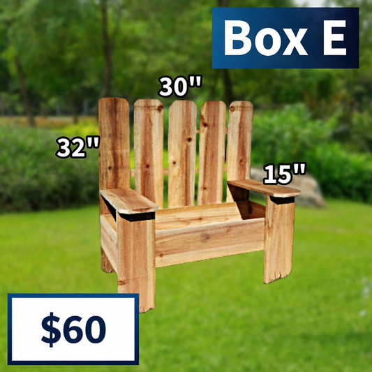 Wooden chair with measurements on a grassy background